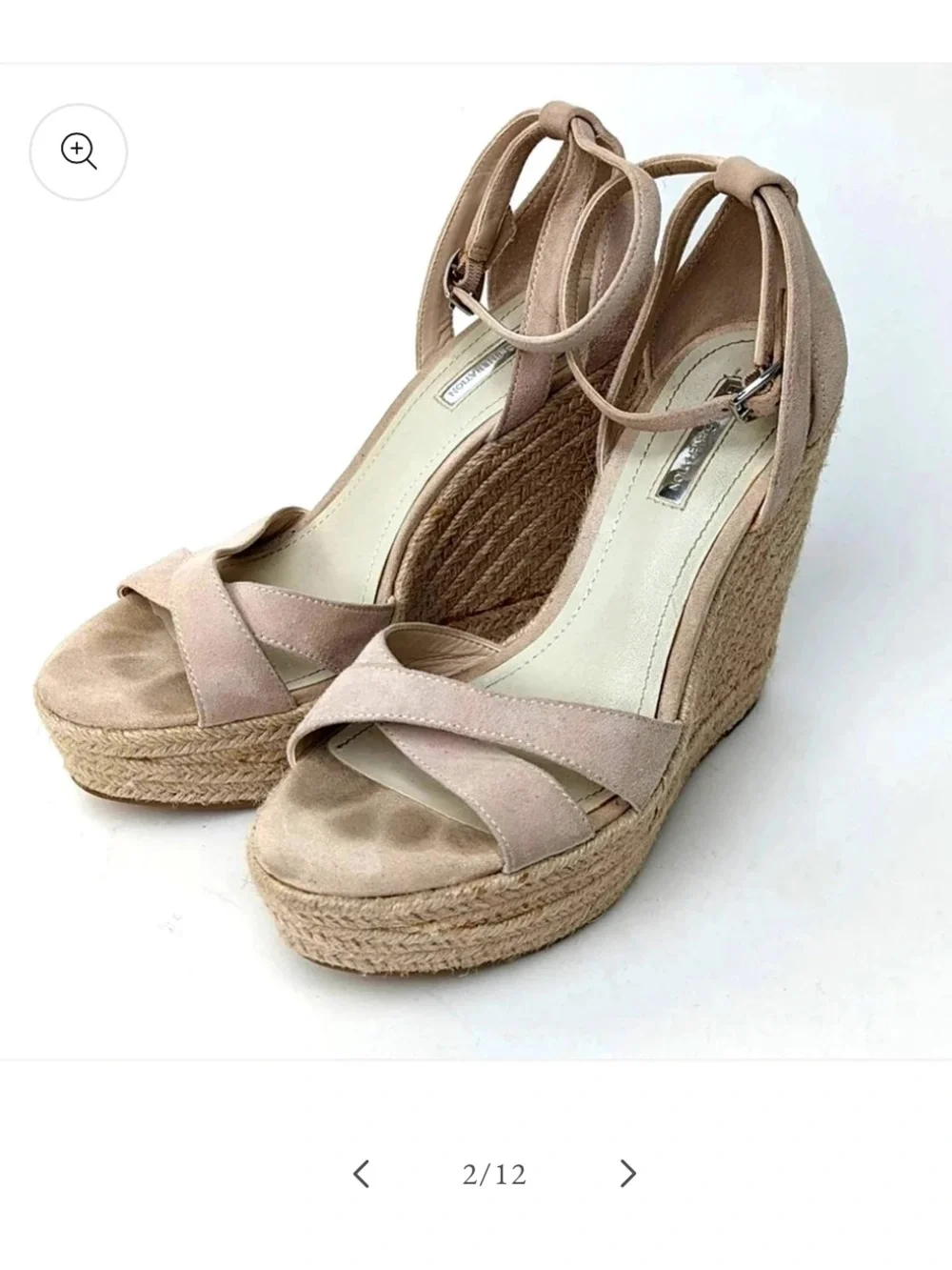 Ankle Tie Espadrille Wedge Sandals - Beige